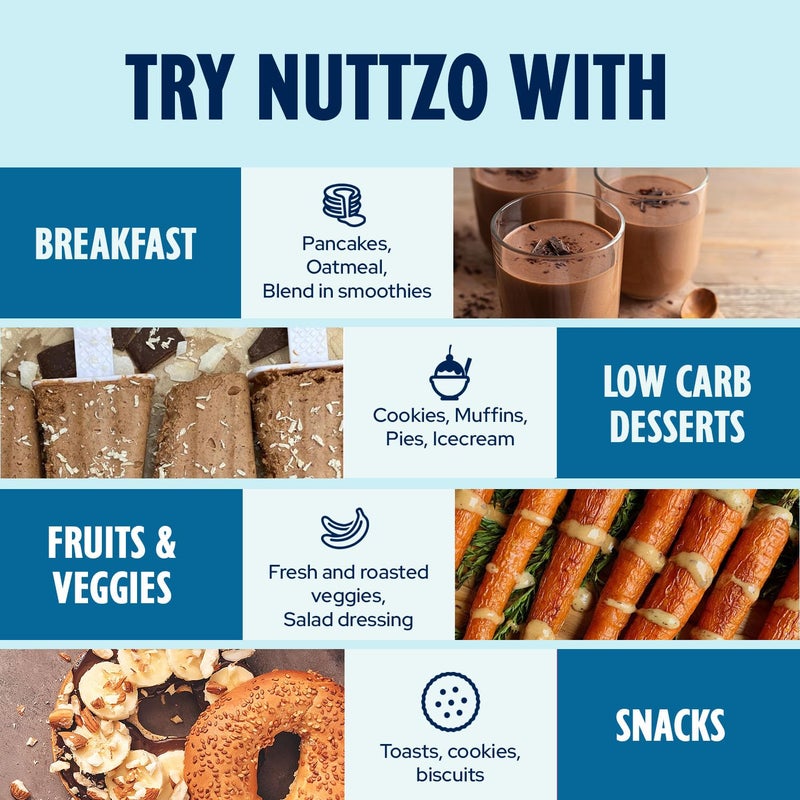 NuttZo Keto Chocolate Almond Coconut - 7 Nut And Seed Butter, Coconut, Brazil Nuts, Almonds, Pecans & More, Keto Friendly, Only 1g Sugar, No Added Oil, Non-GMO, Dark Chocolate, 2g Net Carbs, 12 oz Jar - Image 4